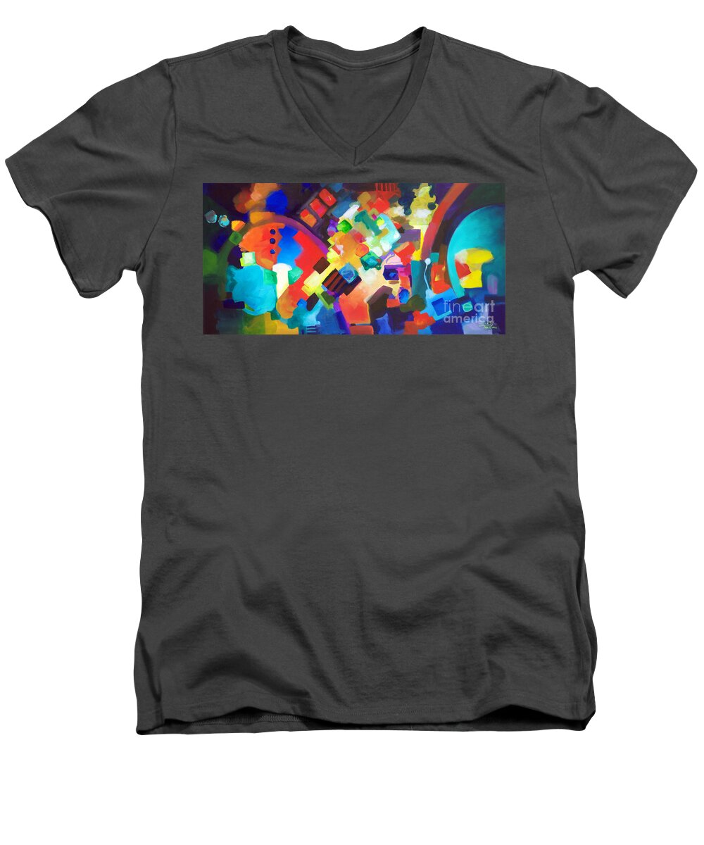 Put It Back Men's V-Neck T-Shirt featuring the painting Put it Back by Sally Trace