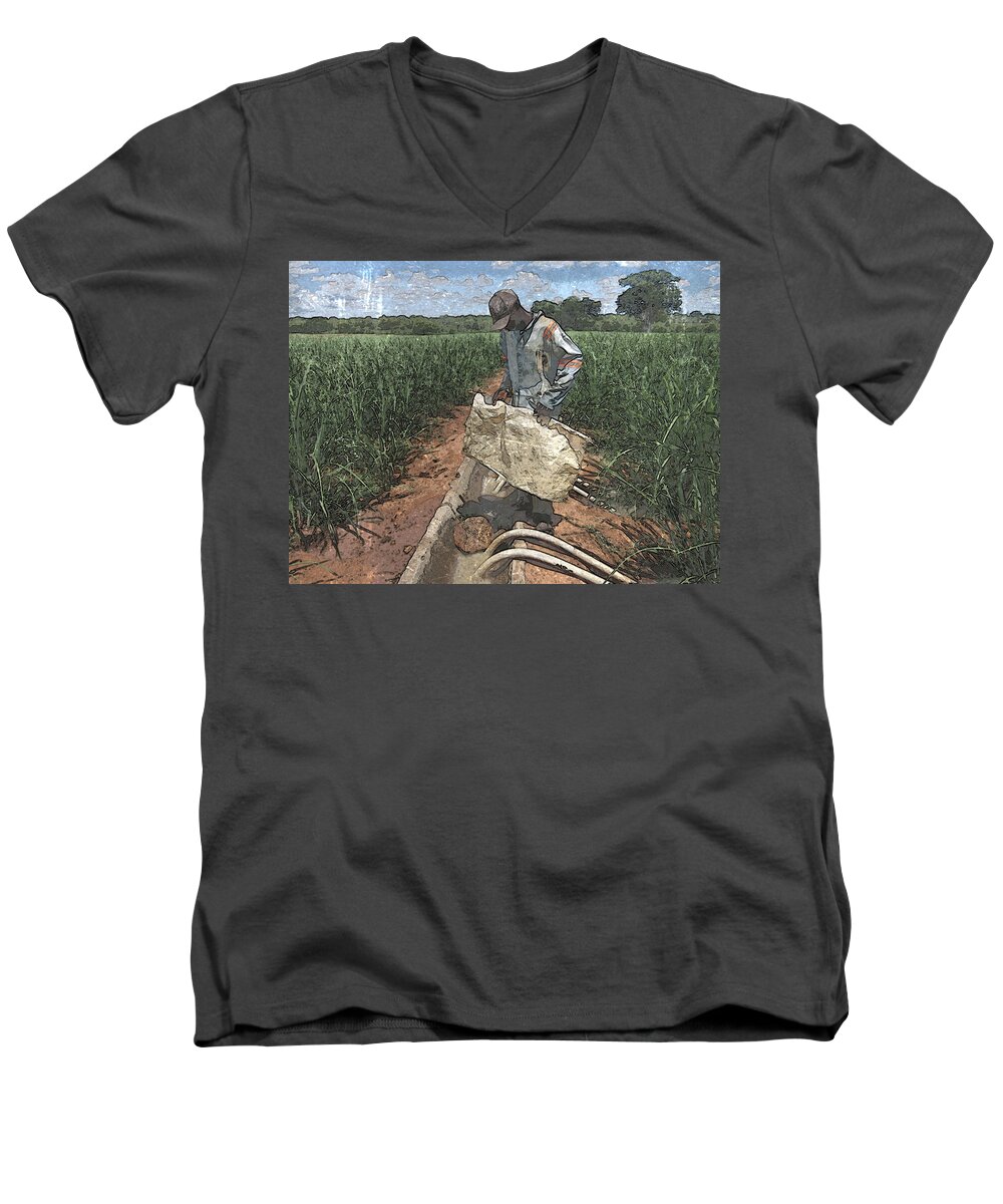African Men's V-Neck T-Shirt featuring the photograph Raising Cane by Al Harden
