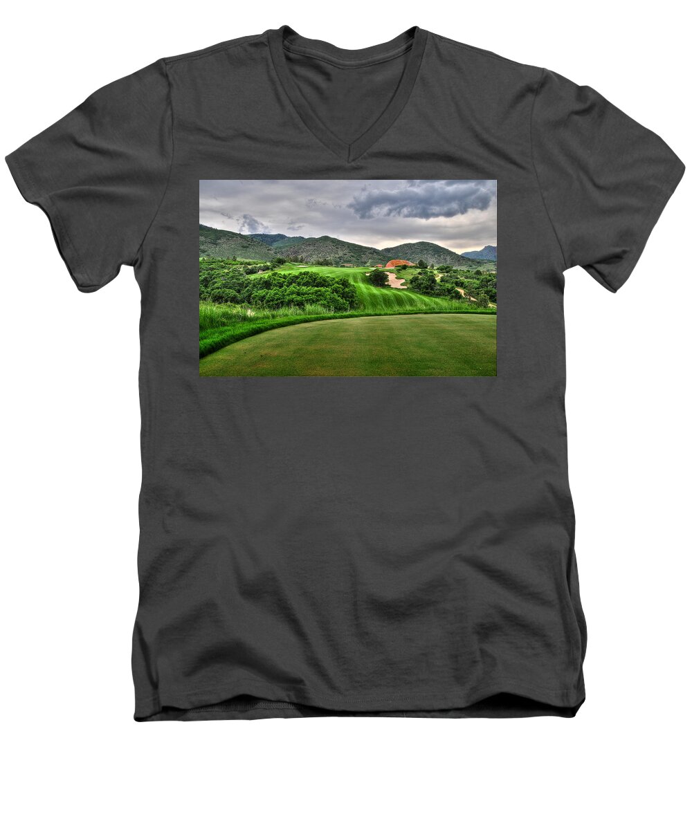 Ravenna Golf Course Men's V-Neck T-Shirt featuring the photograph Ravenna II by Ron White