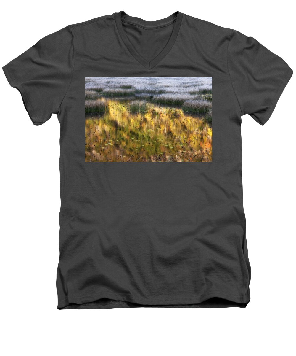 Mount Desert Island Men's V-Neck T-Shirt featuring the photograph Reflections of Early Light - number two by Paul Schreiber