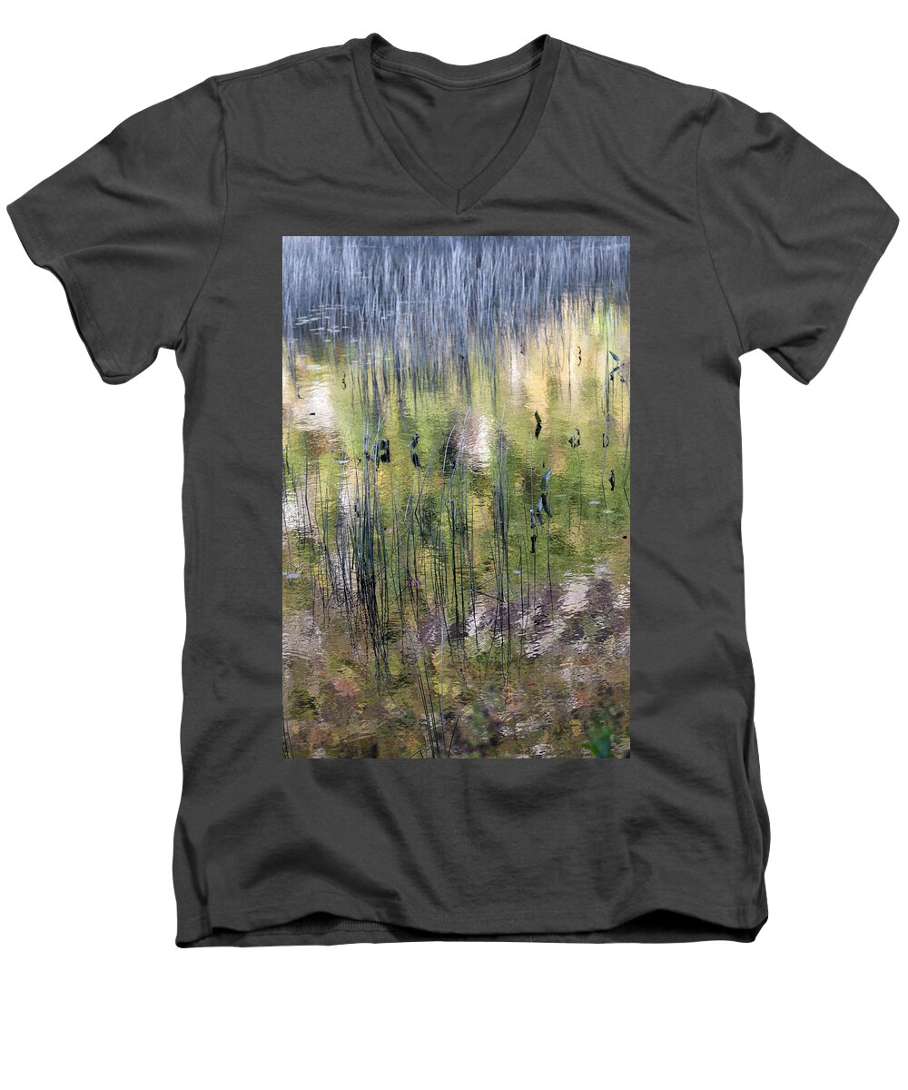 Early Light Men's V-Neck T-Shirt featuring the photograph Reflections of Early Light - number twelve by Paul Schreiber