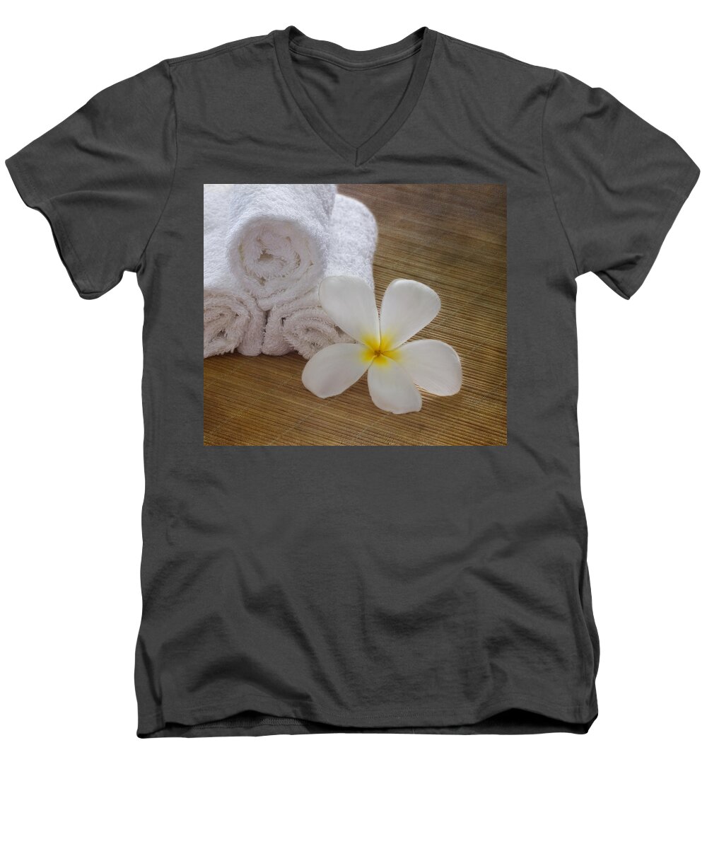  Zen Men's V-Neck T-Shirt featuring the photograph Relax at the Spa by Kim Hojnacki