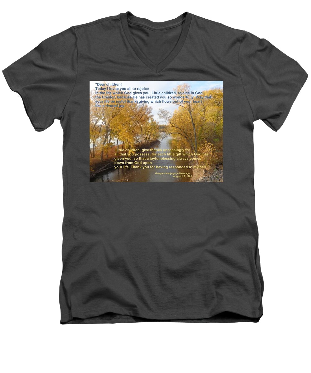 Sarcevic Men's V-Neck T-Shirt featuring the photograph River of Joy by Christina Verdgeline