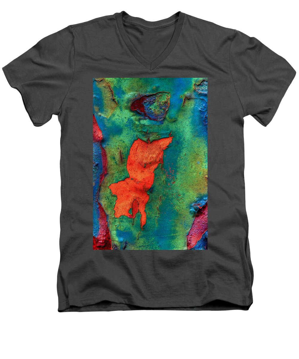 Abstract Men's V-Neck T-Shirt featuring the photograph Rust is Beautiful by Jerry Gammon
