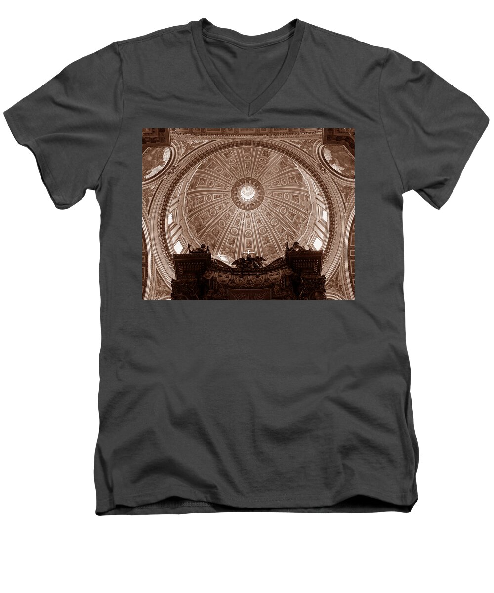 Saint Peters Men's V-Neck T-Shirt featuring the photograph Saint Peter Dome by Michael Kirk
