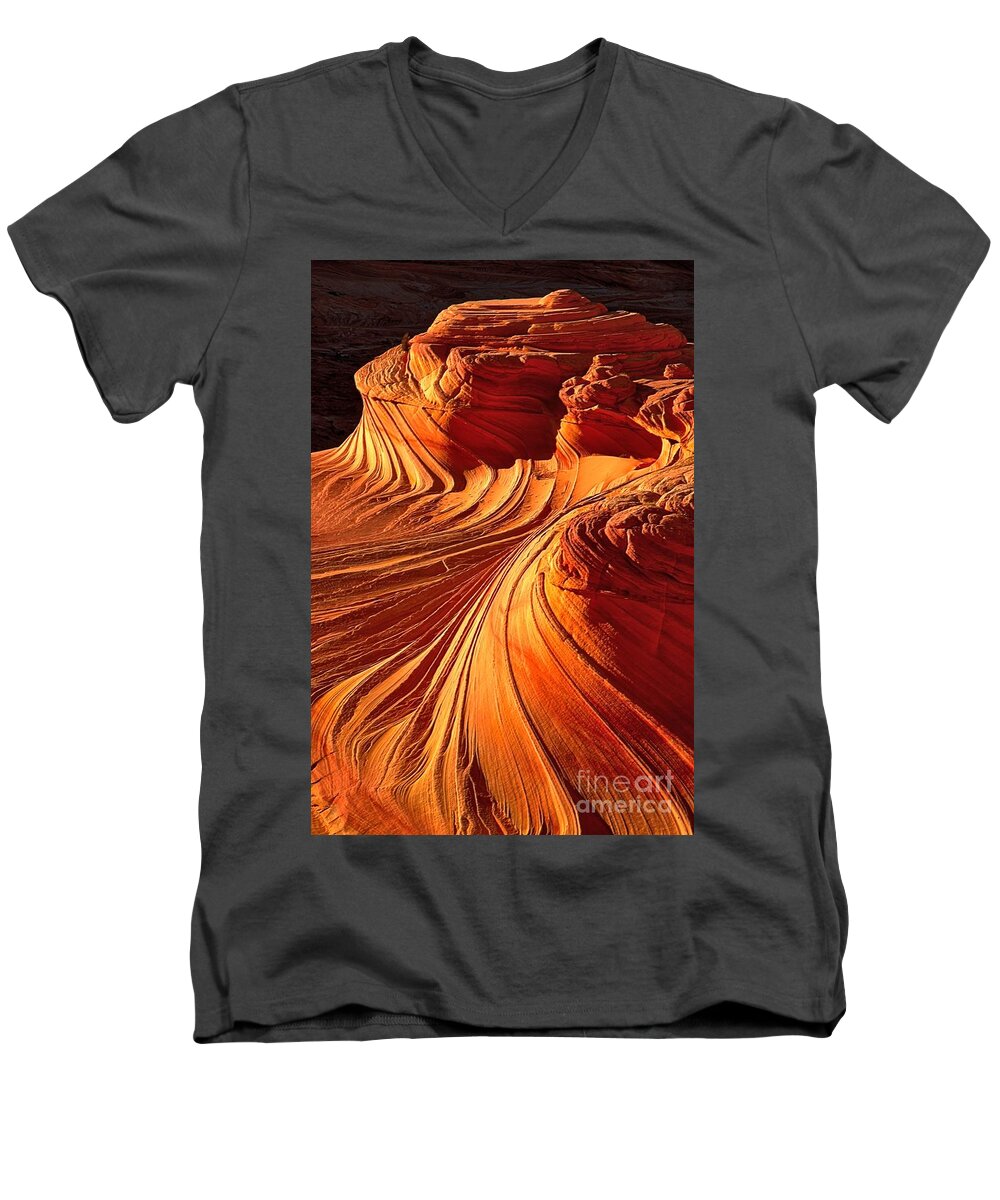 Coyote Buttes Men's V-Neck T-Shirt featuring the photograph Sandstone Silhouette by Adam Jewell