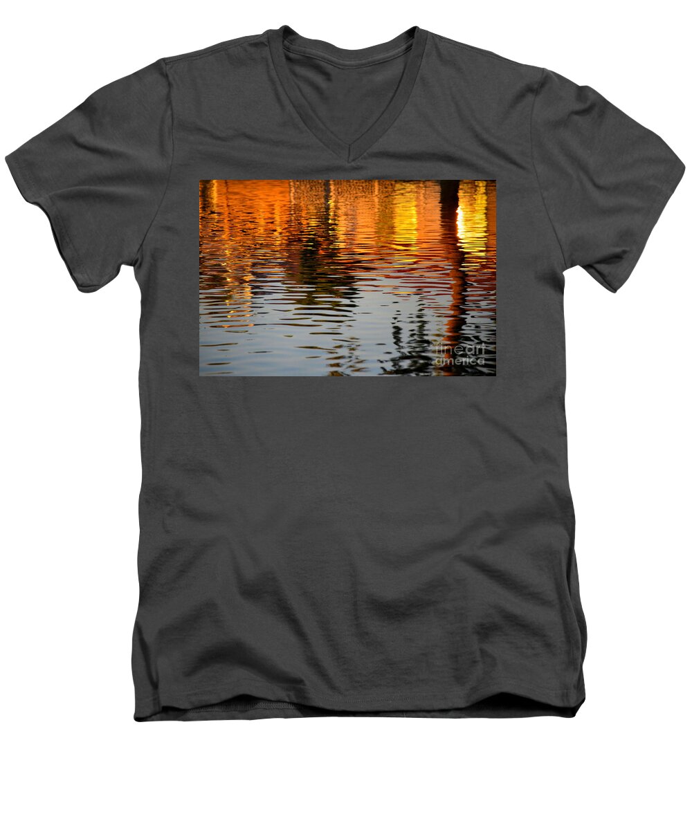 Shimmering Waters Men's V-Neck T-Shirt featuring the photograph Shimmering Waters by Deb Halloran