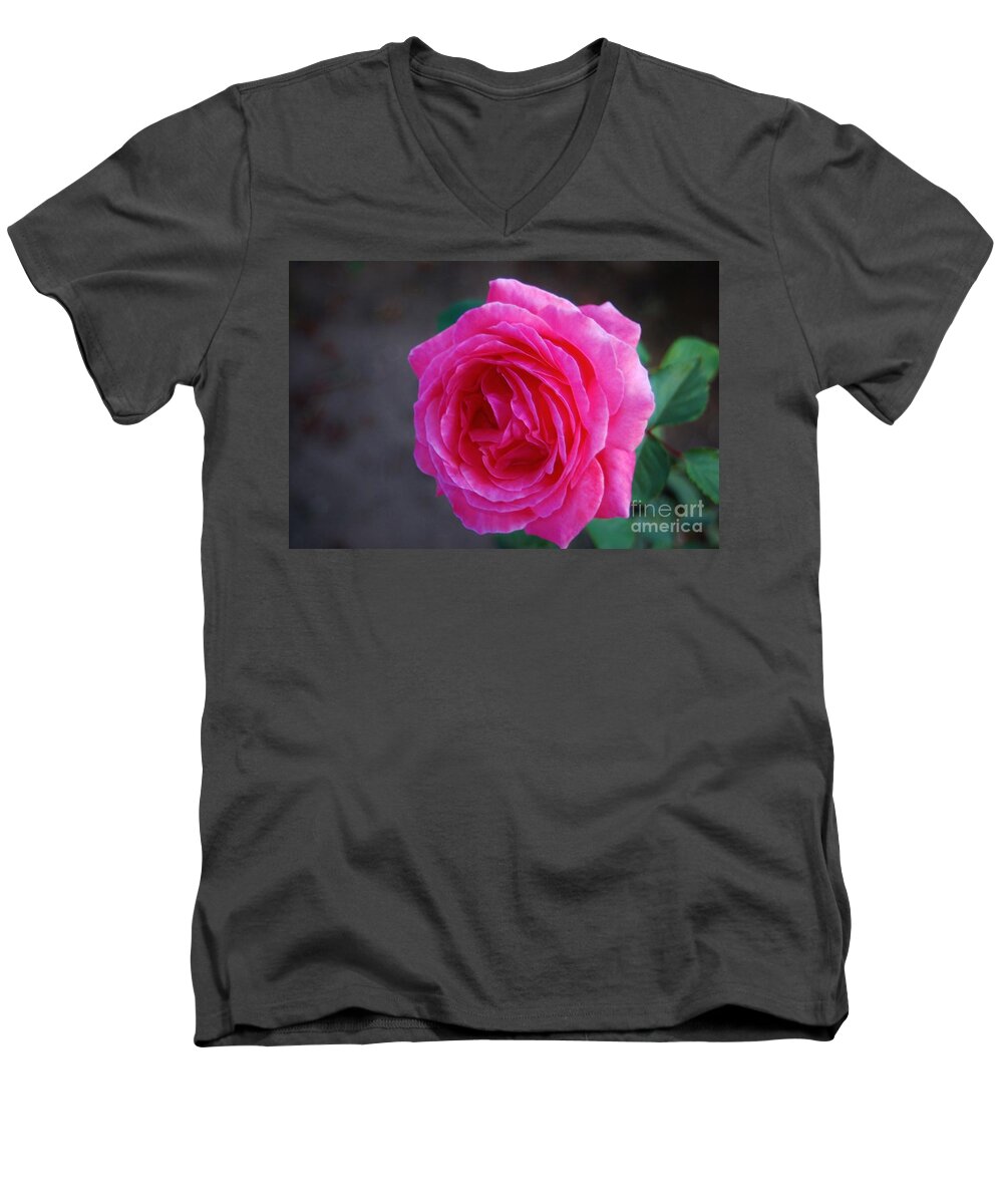 Garden Rose Men's V-Neck T-Shirt featuring the photograph SimPLy a RoSE by Angela J Wright