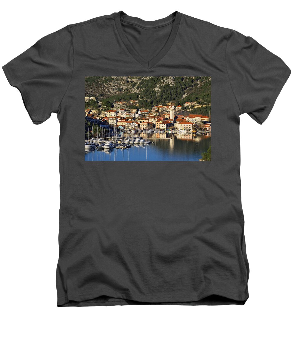 Adriatic Men's V-Neck T-Shirt featuring the photograph Skradin by Ivan Slosar