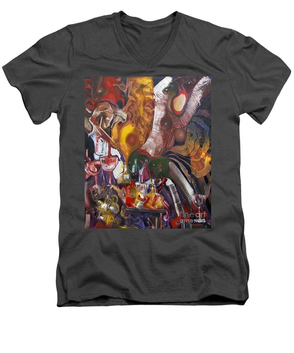 Celebration Men's V-Neck T-Shirt featuring the painting Something To Shout About by James Lavott