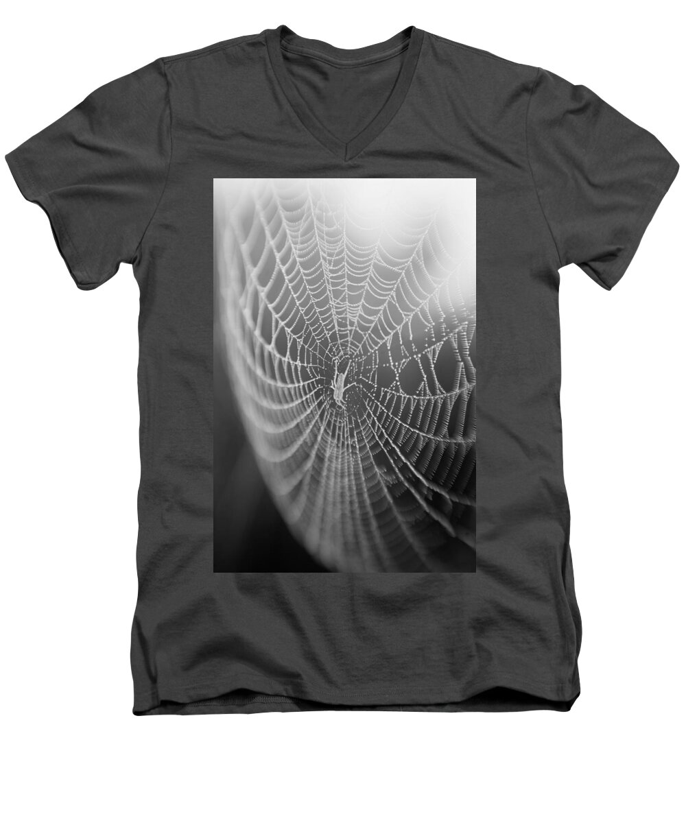 Spyder Web Men's V-Neck T-Shirt featuring the photograph Spyder Web by Matthew Pace