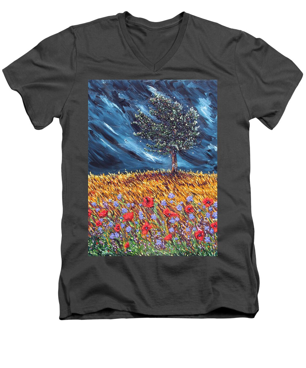 Landscape Men's V-Neck T-Shirt featuring the painting Steadfast Love by Meaghan Troup