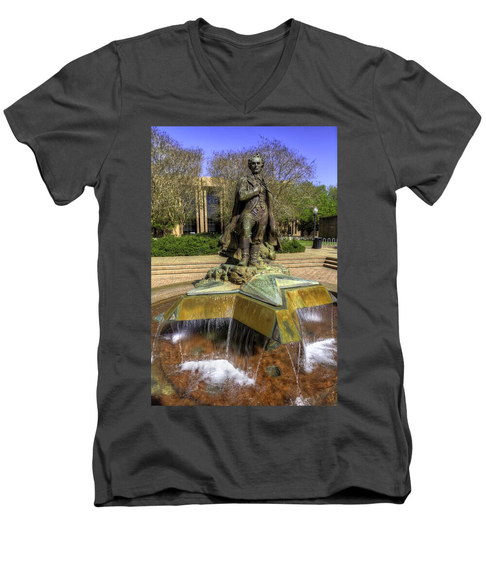 Tim Men's V-Neck T-Shirt featuring the photograph Stephen F. Austin Statue by Tim Stanley