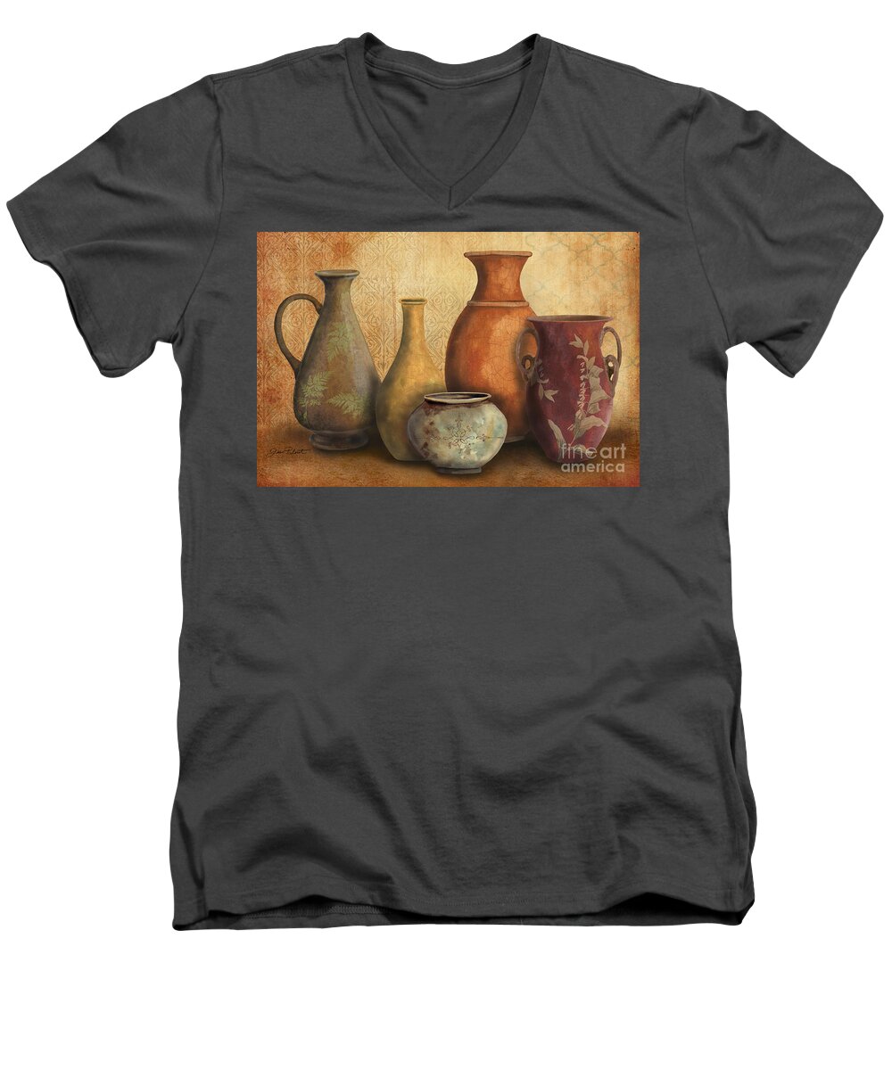 Original Painting Men's V-Neck T-Shirt featuring the painting Still Life-C by Jean Plout