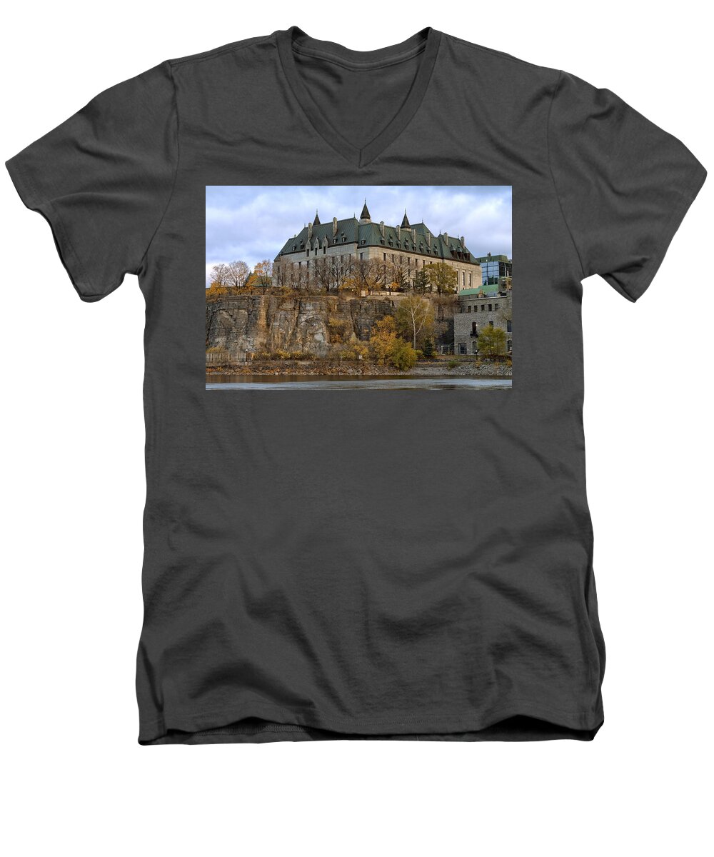 Court Men's V-Neck T-Shirt featuring the photograph Supreme Court by Eunice Gibb