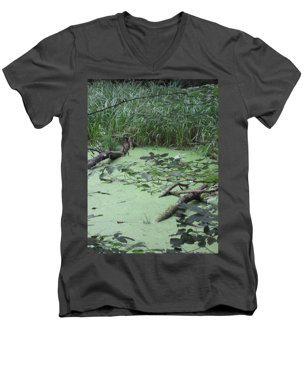  Men's V-Neck T-Shirt featuring the photograph Swamp by Nora Boghossian