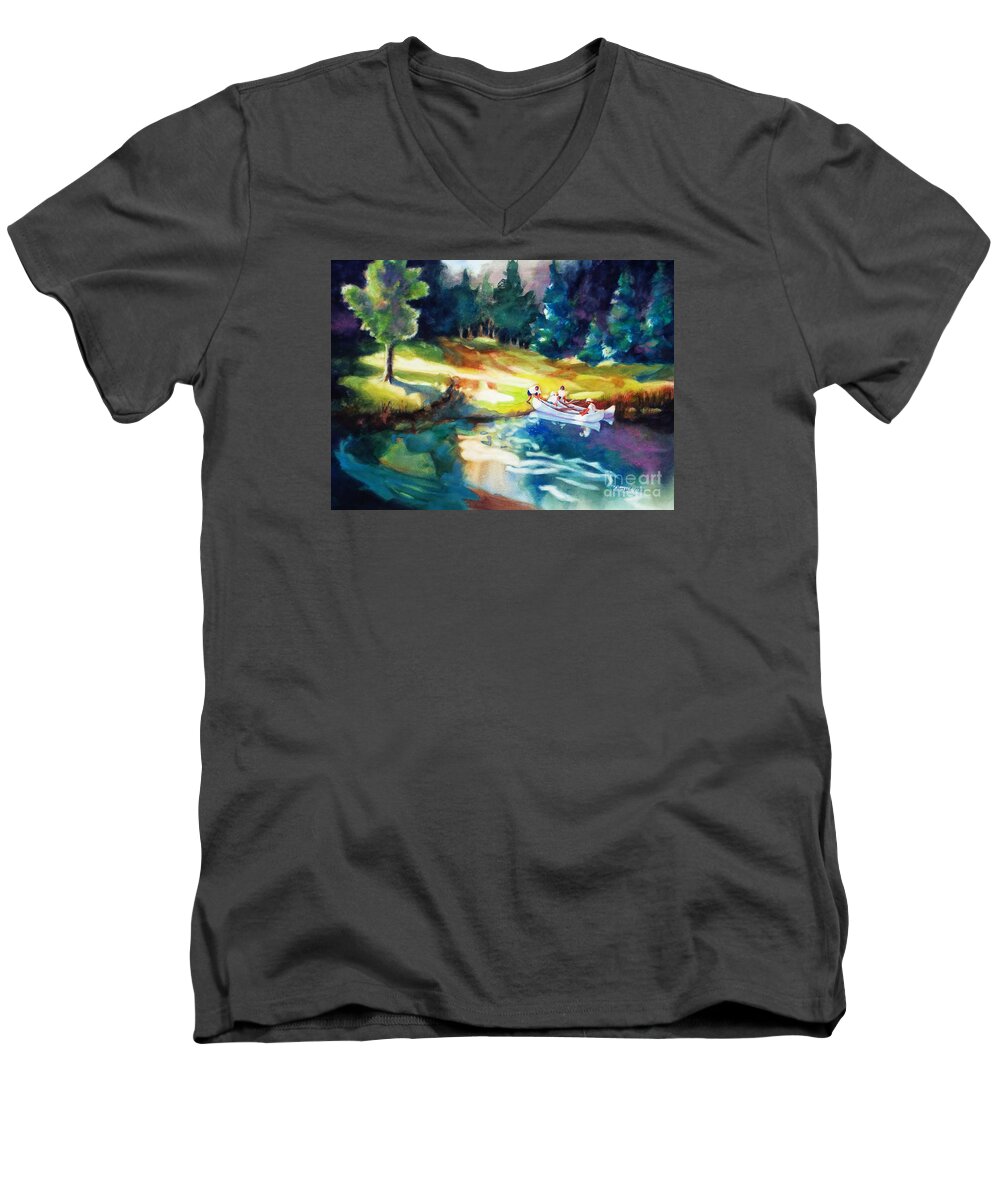 Painting All Men's V-Neck T-Shirt featuring the painting Taking a Break 2 by Kathy Braud