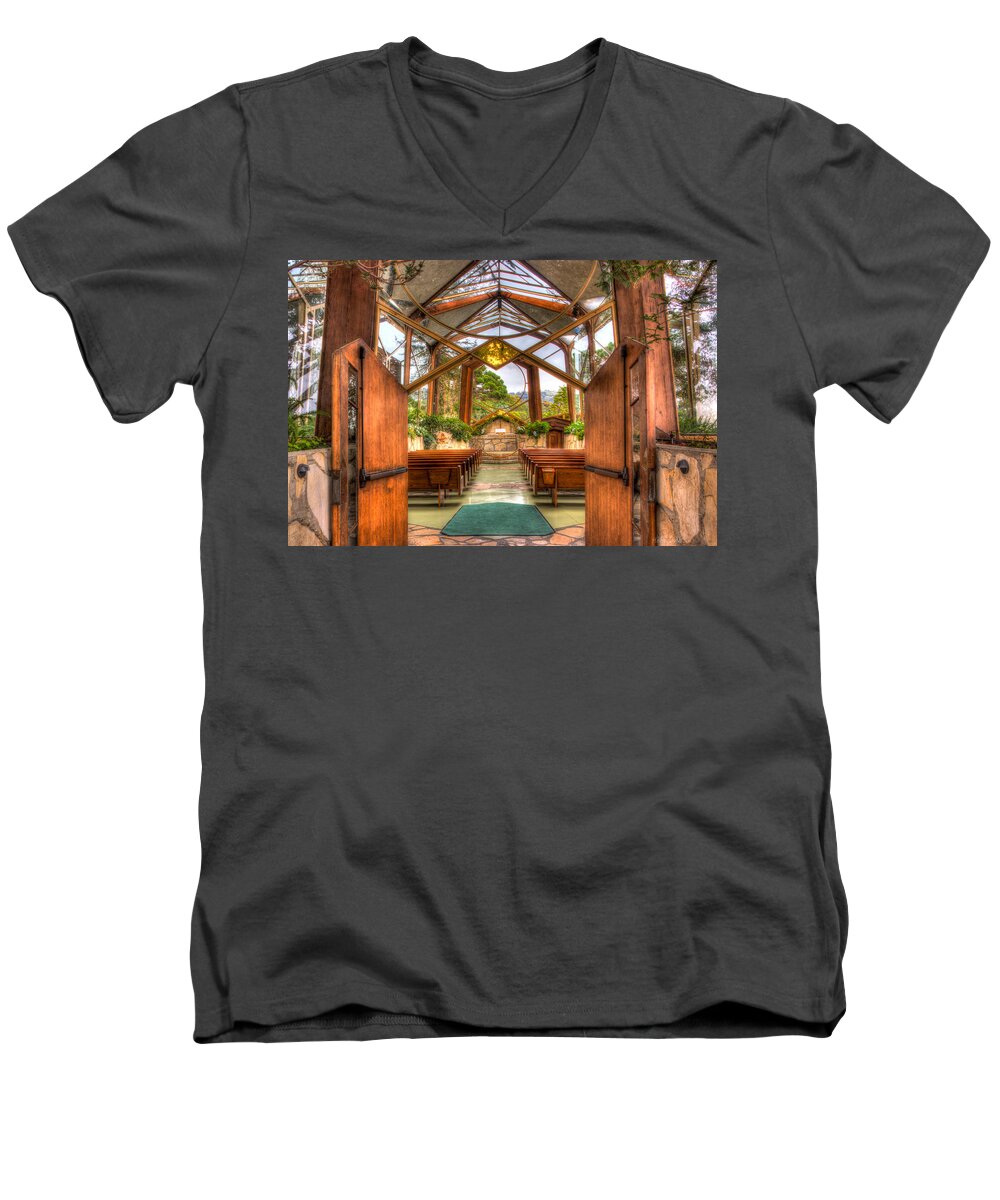 Architecture Men's V-Neck T-Shirt featuring the photograph The Glass Church by Heidi Smith