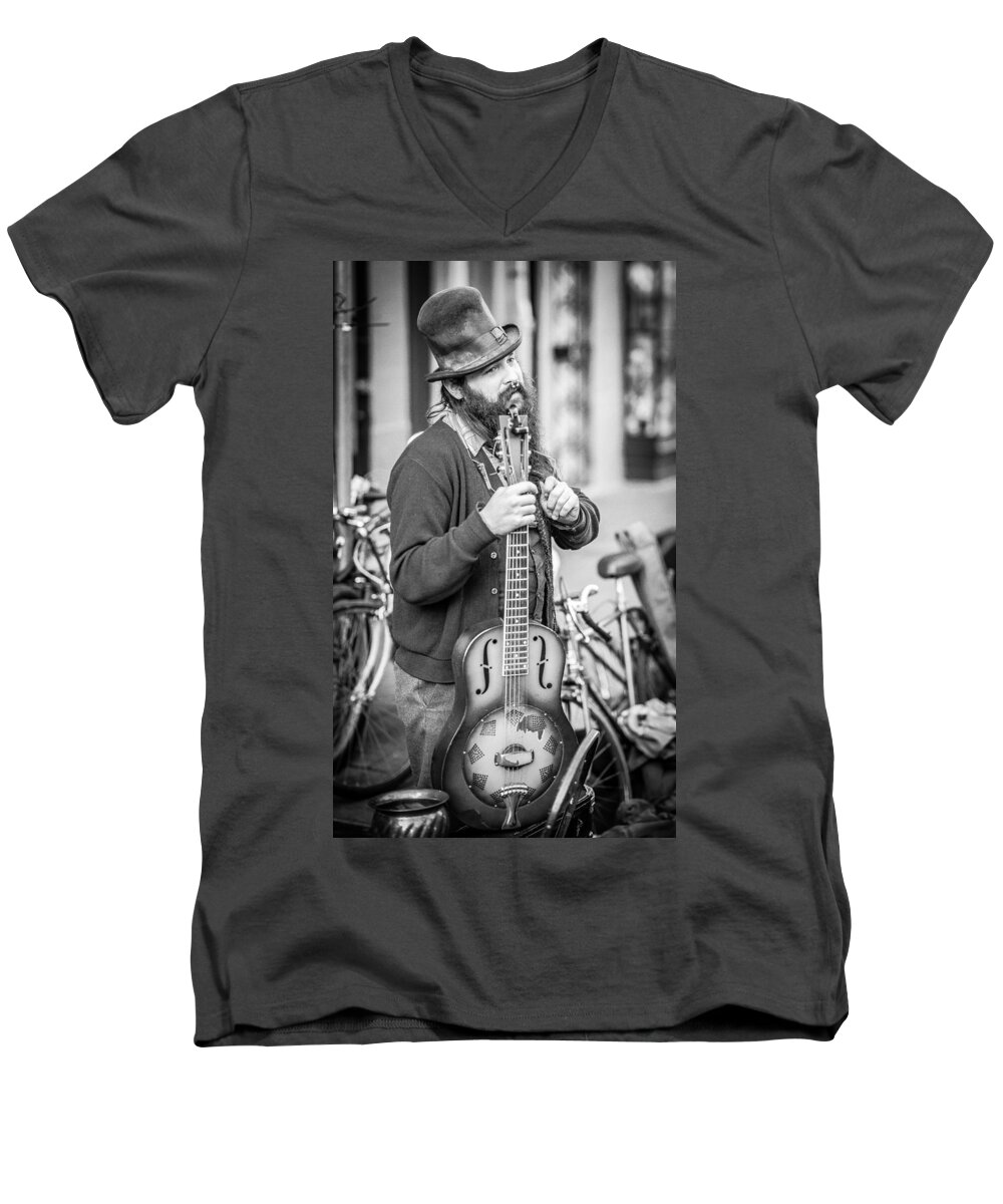 Music Men's V-Neck T-Shirt featuring the photograph The Hat by David Downs