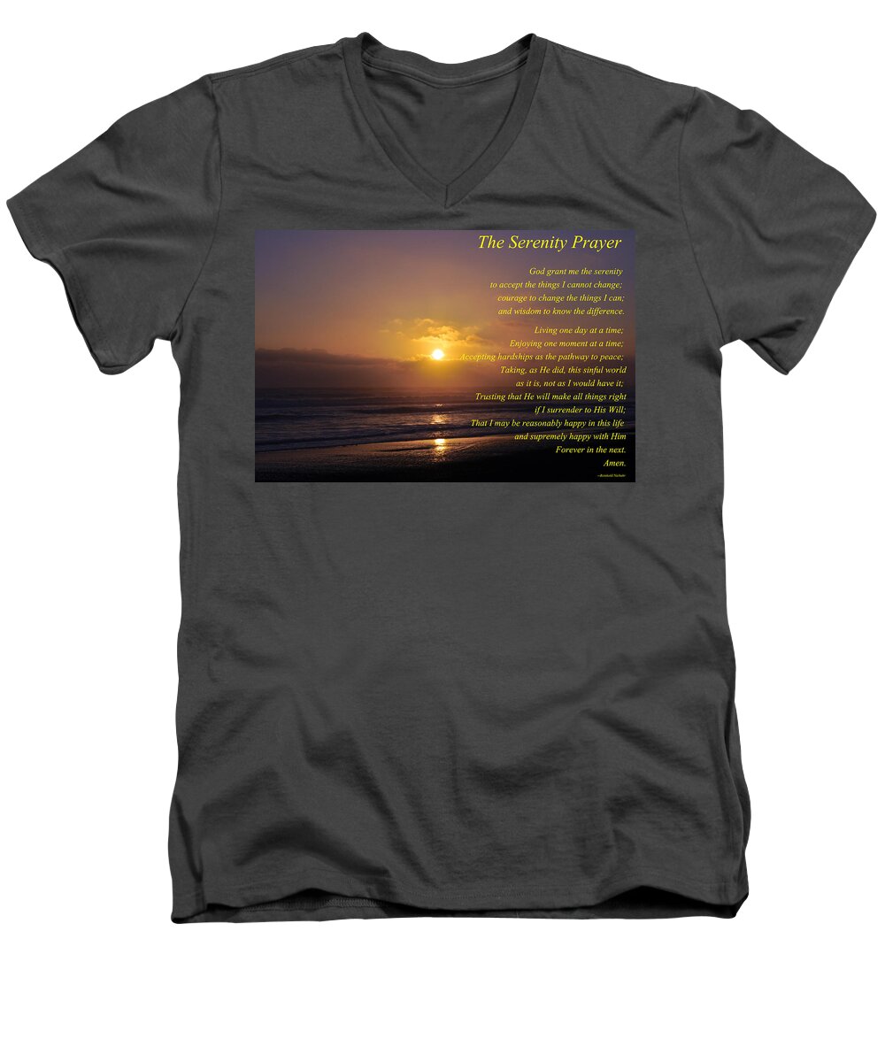 The Serenity Prayer Men's V-Neck T-Shirt featuring the photograph The Serenity Prayer by Tikvah's Hope