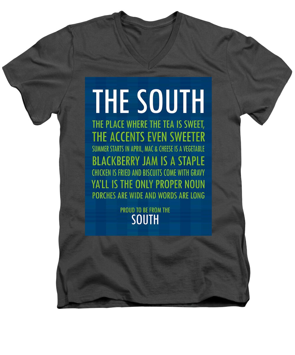 Graphic Type Men's V-Neck T-Shirt featuring the photograph The South by Debbie Karnes