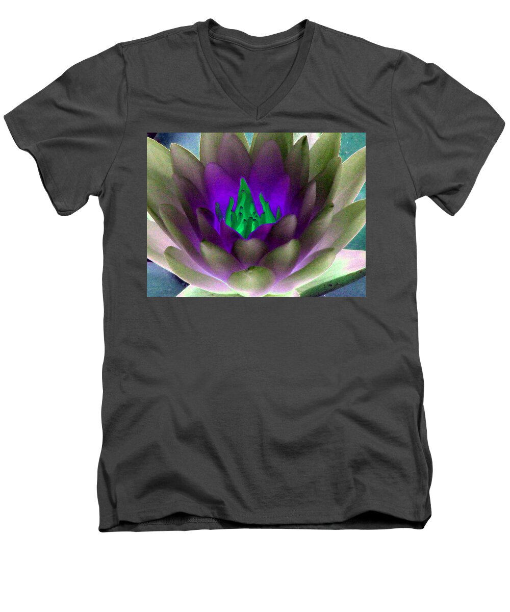 Water Lilies Men's V-Neck T-Shirt featuring the photograph The Water Lilies Collection - PhotoPower 1117 by Pamela Critchlow