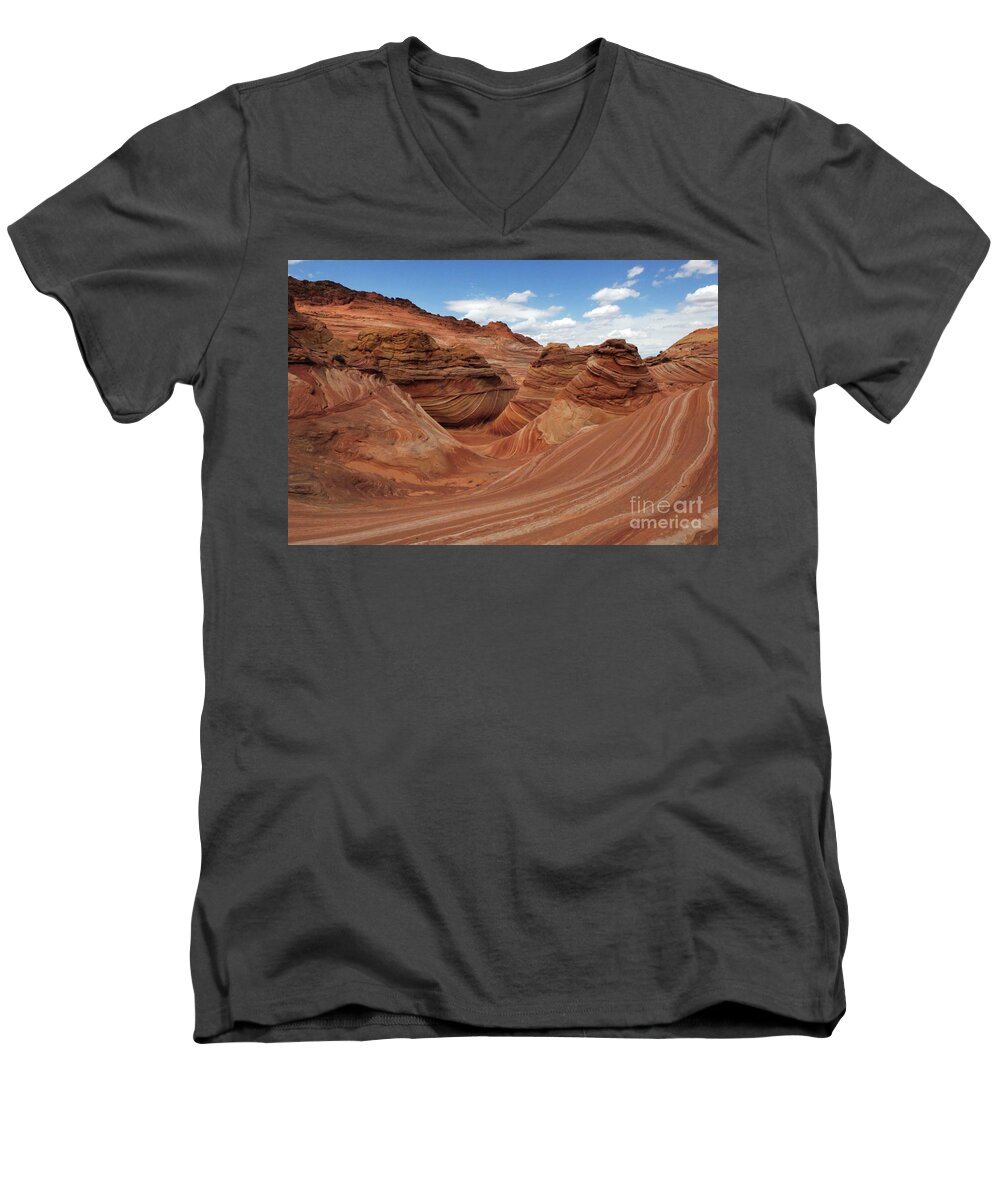 The Wave Men's V-Neck T-Shirt featuring the photograph The Wave Center Of The Universe by Bob Christopher