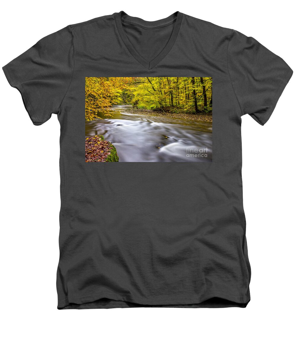 Wutach-gorge Men's V-Neck T-Shirt featuring the photograph The Wutach Gorge by Bernd Laeschke