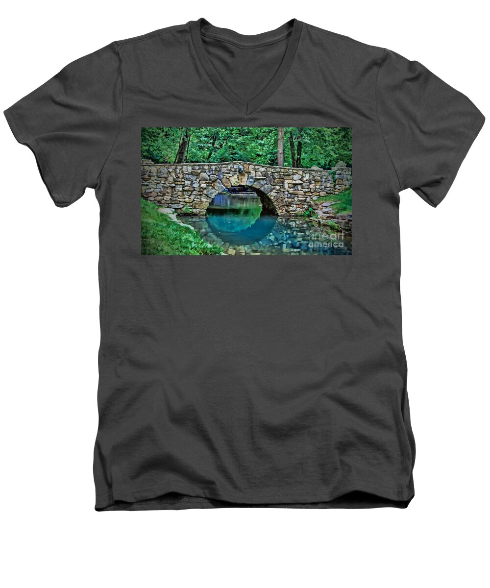Tunnel Men's V-Neck T-Shirt featuring the photograph Through the Tunnel by Elizabeth Winter
