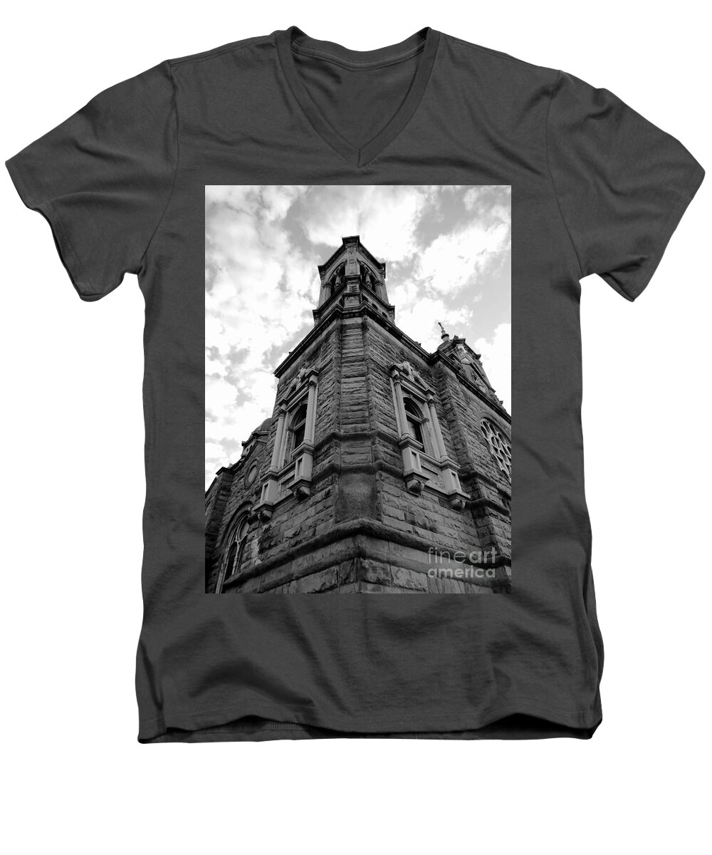 Cincinnati Church Men's V-Neck T-Shirt featuring the photograph Time by Beverly Shelby