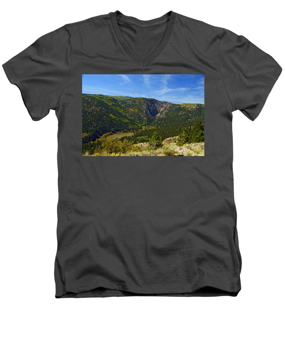 Mountains Men's V-Neck T-Shirt featuring the photograph Toltec Gorge East by Jeremy Rhoades