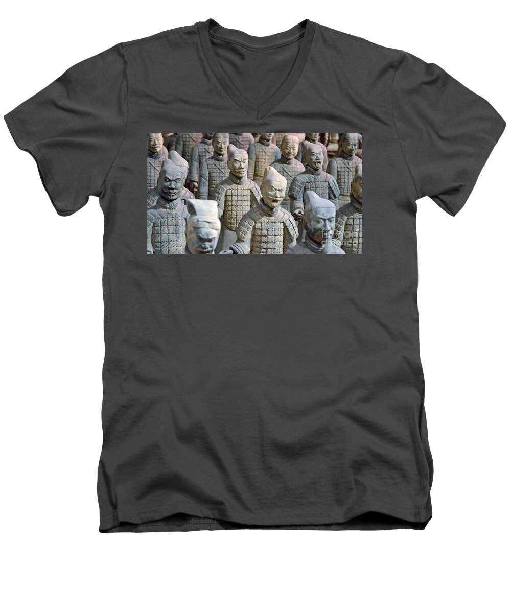 Tomb Warriers Men's V-Neck T-Shirt featuring the photograph Tomb Warriors by Robert Meanor