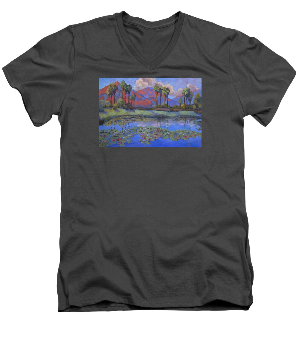 Tranquility Men's V-Neck T-Shirt featuring the painting Tranquility by Diane McClary