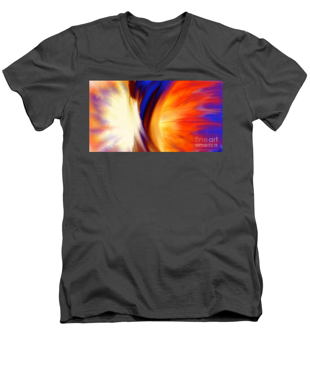 Abstract Greeting Card Men's V-Neck T-Shirt featuring the painting Twisted by Anita Lewis
