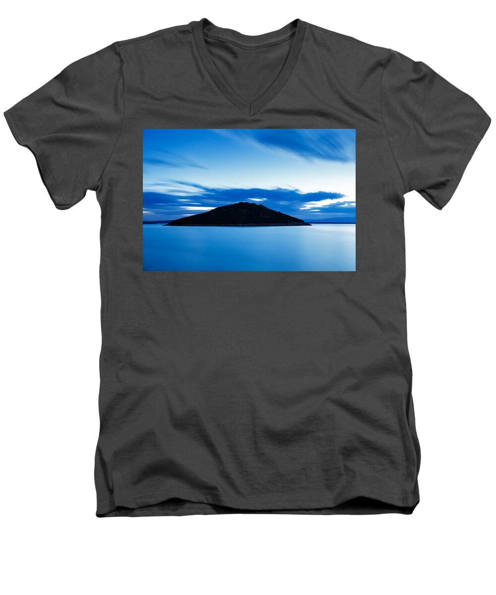 Losinj Men's V-Neck T-Shirt featuring the photograph Veli Osir Island at dawn by Ian Middleton