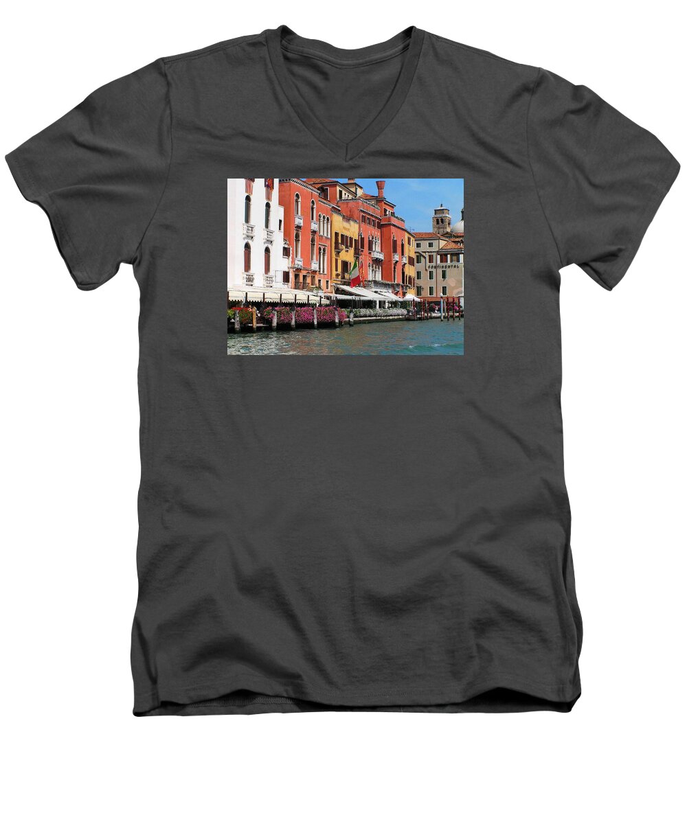Venice City View Men's V-Neck T-Shirt featuring the photograph Venice by Oleg Zavarzin