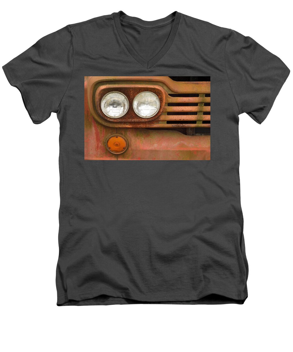 Ford Men's V-Neck T-Shirt featuring the photograph Vintage Truck Lights by William Jobes