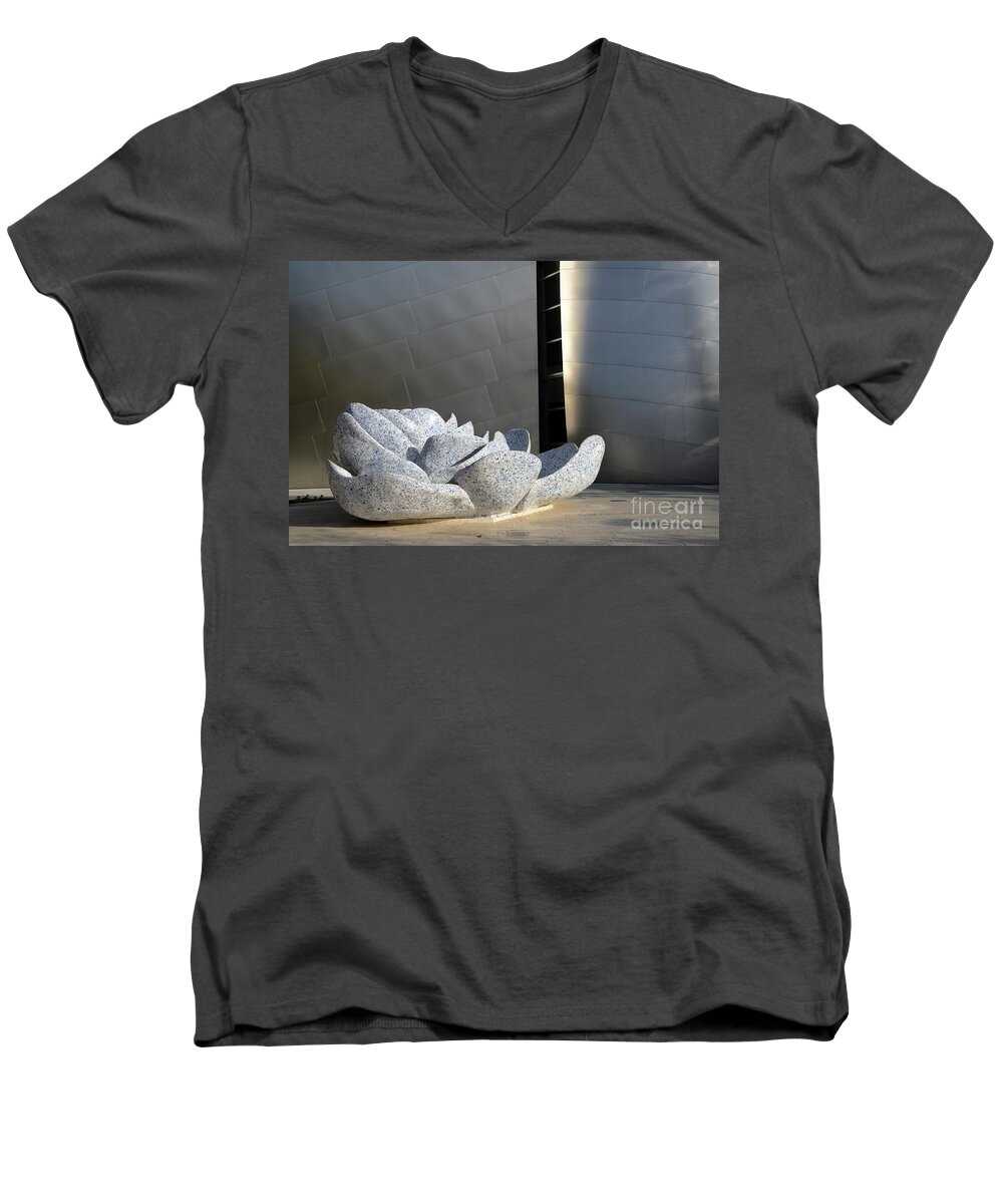 Frank Gehry Men's V-Neck T-Shirt featuring the photograph Walt Disney Concert Hall 8 by Bob Christopher