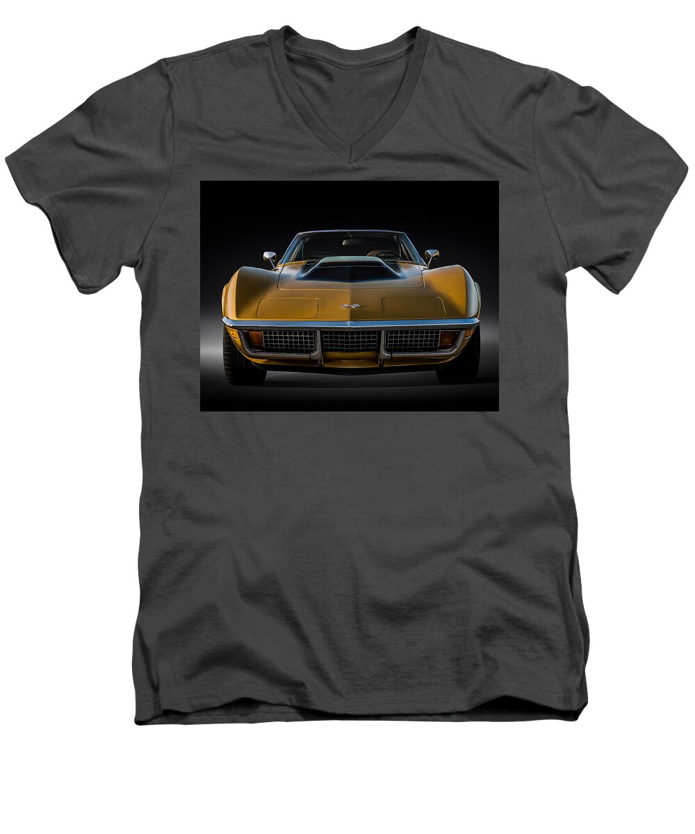 Corvette Men's V-Neck T-Shirt featuring the digital art War Bonnet by Douglas Pittman