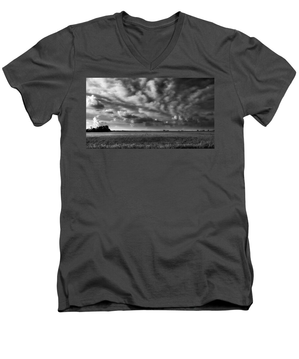 Wheat Men's V-Neck T-Shirt featuring the photograph Wheat Black and White by Eric Benjamin