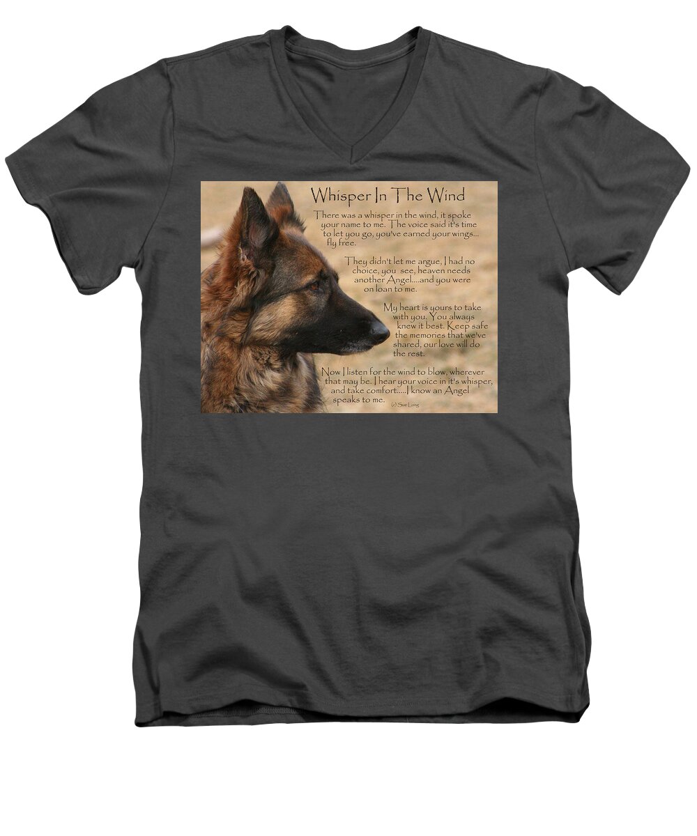 Dogs Men's V-Neck T-Shirt featuring the photograph Whisper In The Wind by Sue Long