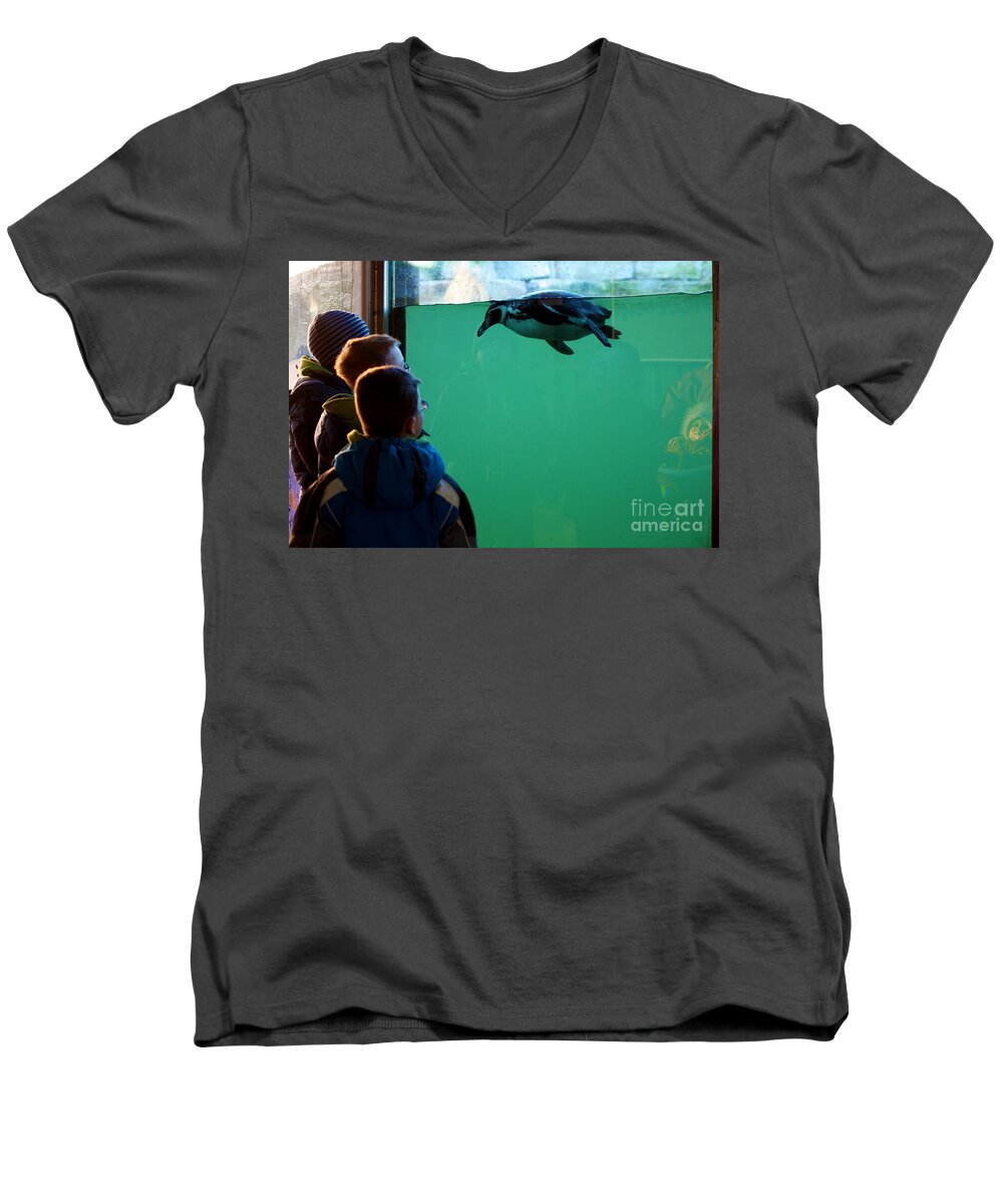 Bird Men's V-Neck T-Shirt featuring the photograph Who's Watching Whom? by Terri Waters