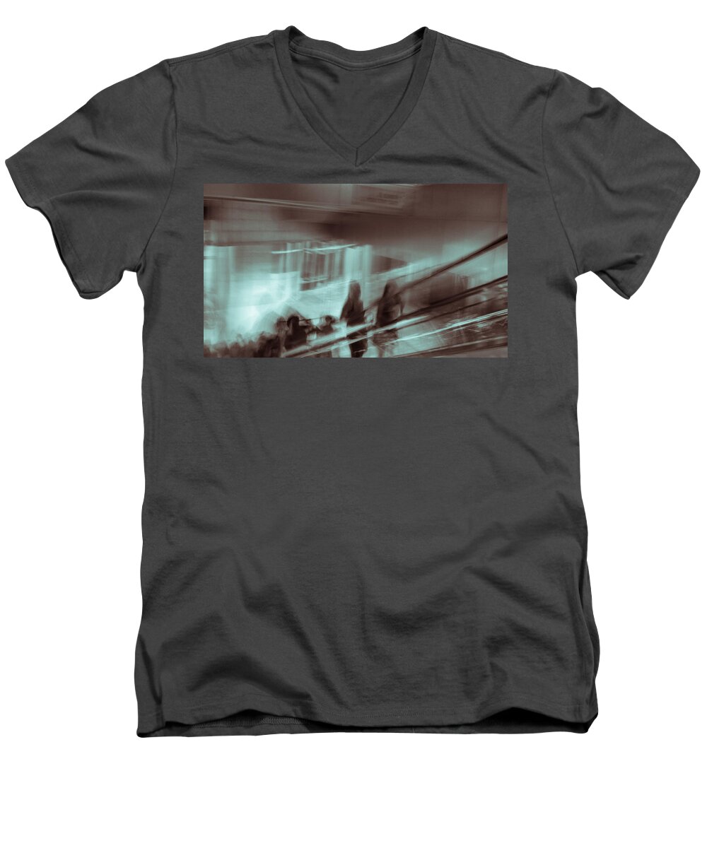 Impressionist Men's V-Neck T-Shirt featuring the photograph Why Walk When You Can Ride by Alex Lapidus