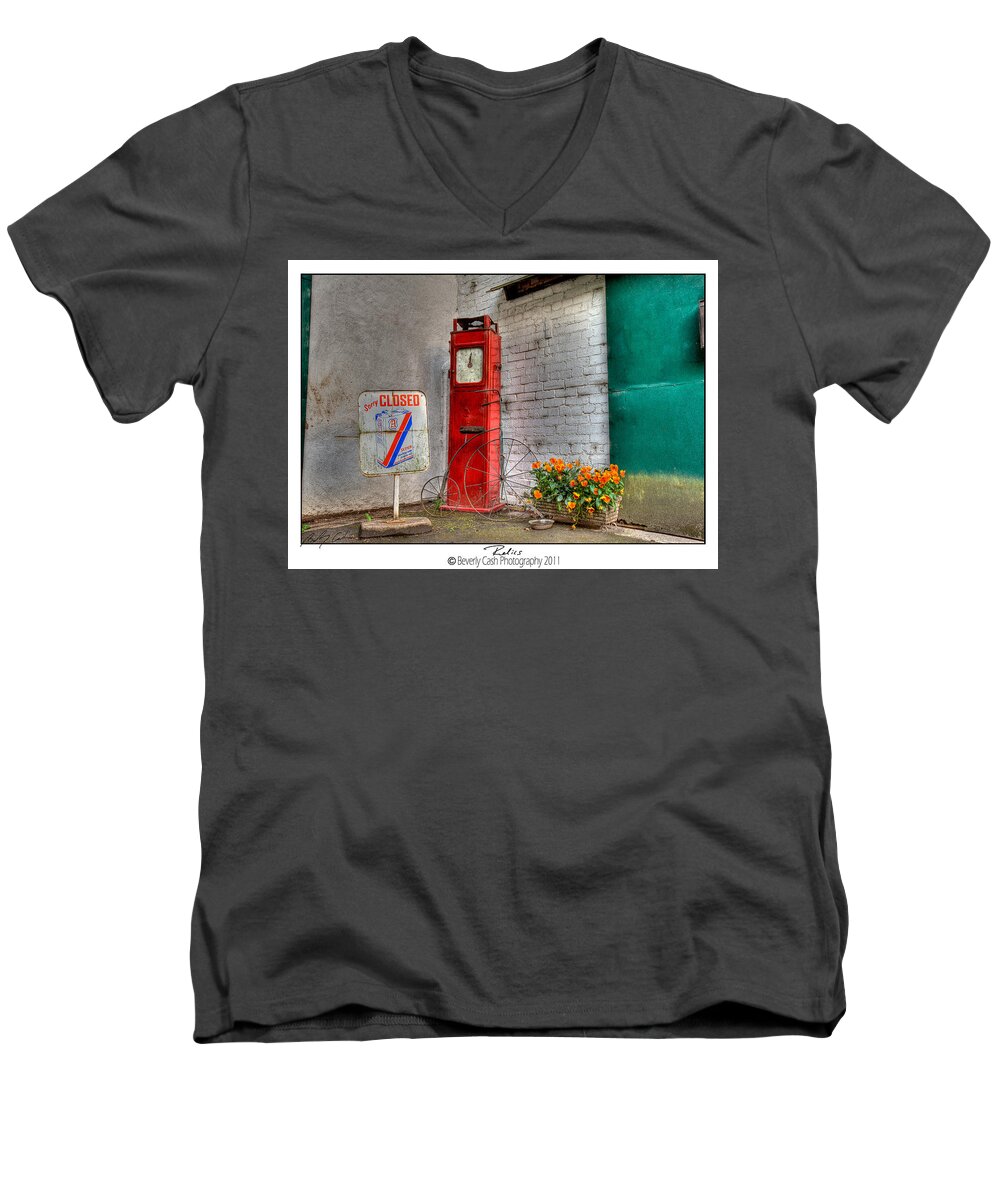 Old Men's V-Neck T-Shirt featuring the photograph Relics - bygone era by B Cash