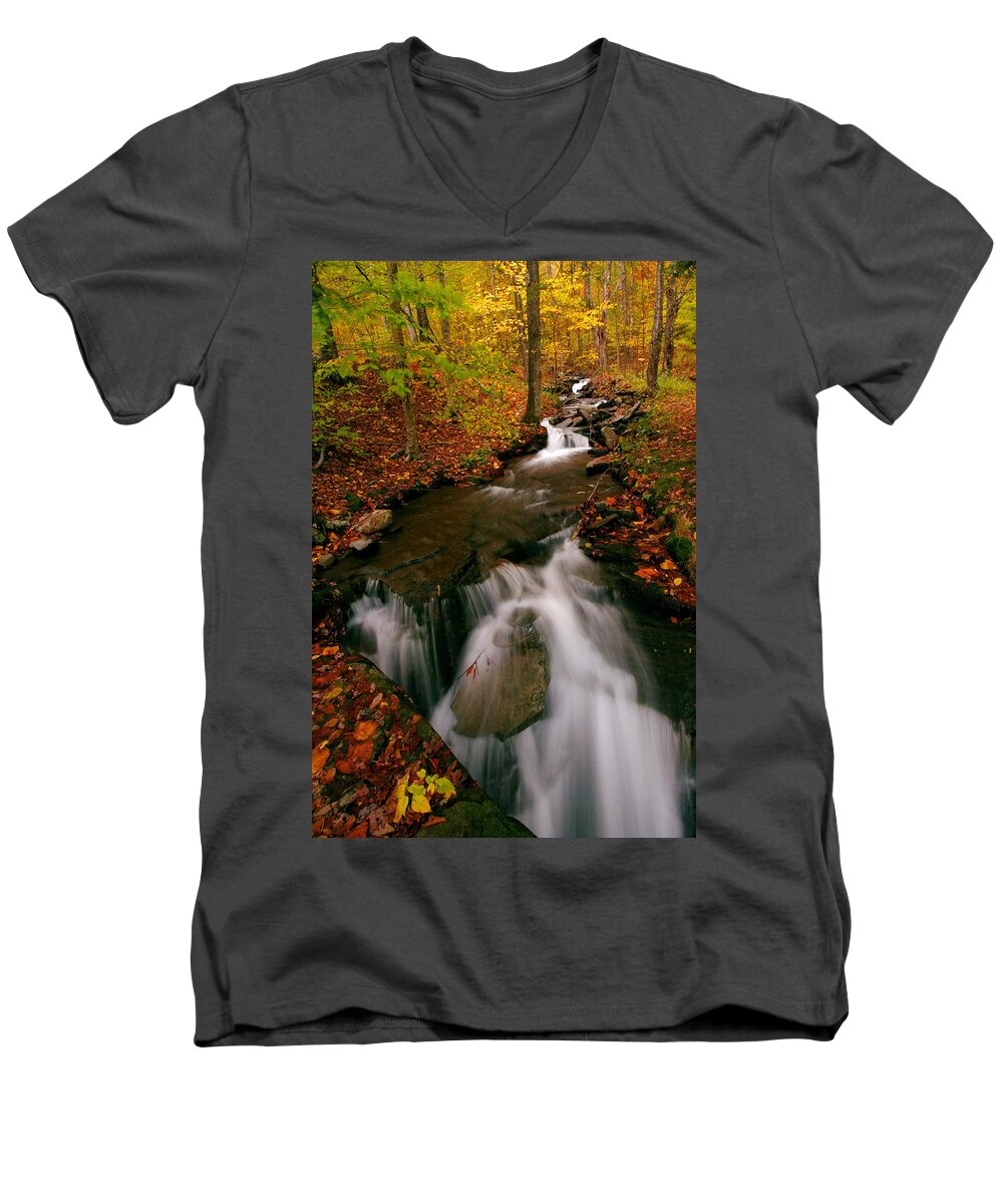 Autumn Men's V-Neck T-Shirt featuring the photograph Autumn in New York #1 by Neil Shapiro