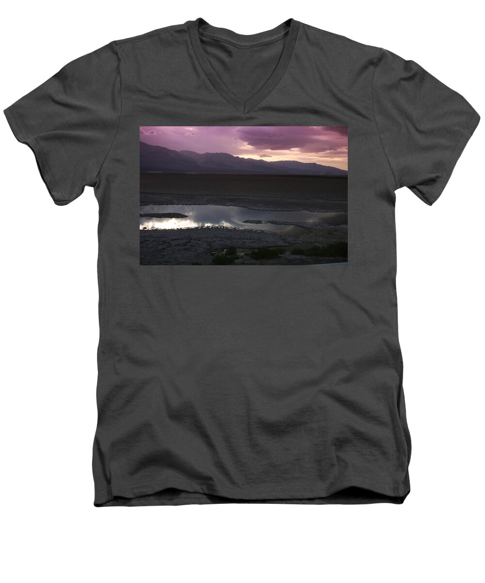 Badwater Basin Men's V-Neck T-Shirt featuring the photograph Badwater Basin Death Valley National Park #1 by Benjamin Dahl