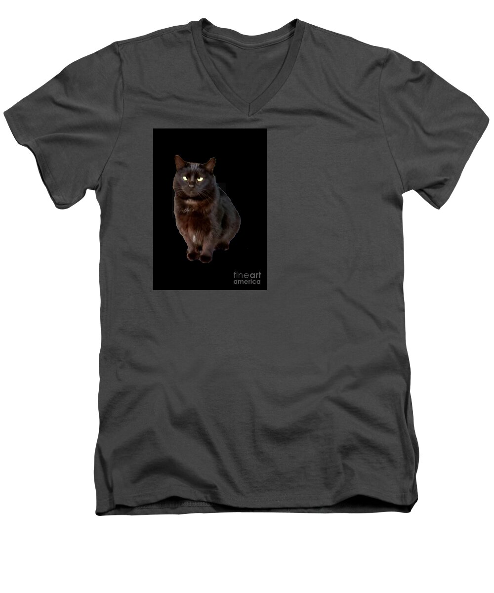 Animal Men's V-Neck T-Shirt featuring the photograph Satin by Donna Brown