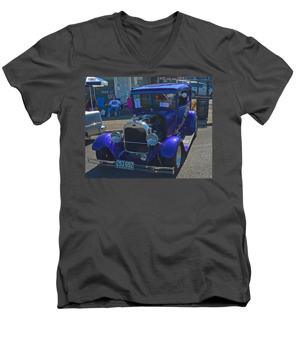 Ford Men's V-Neck T-Shirt featuring the photograph 1929 Ford Model A by Tikvah's Hope