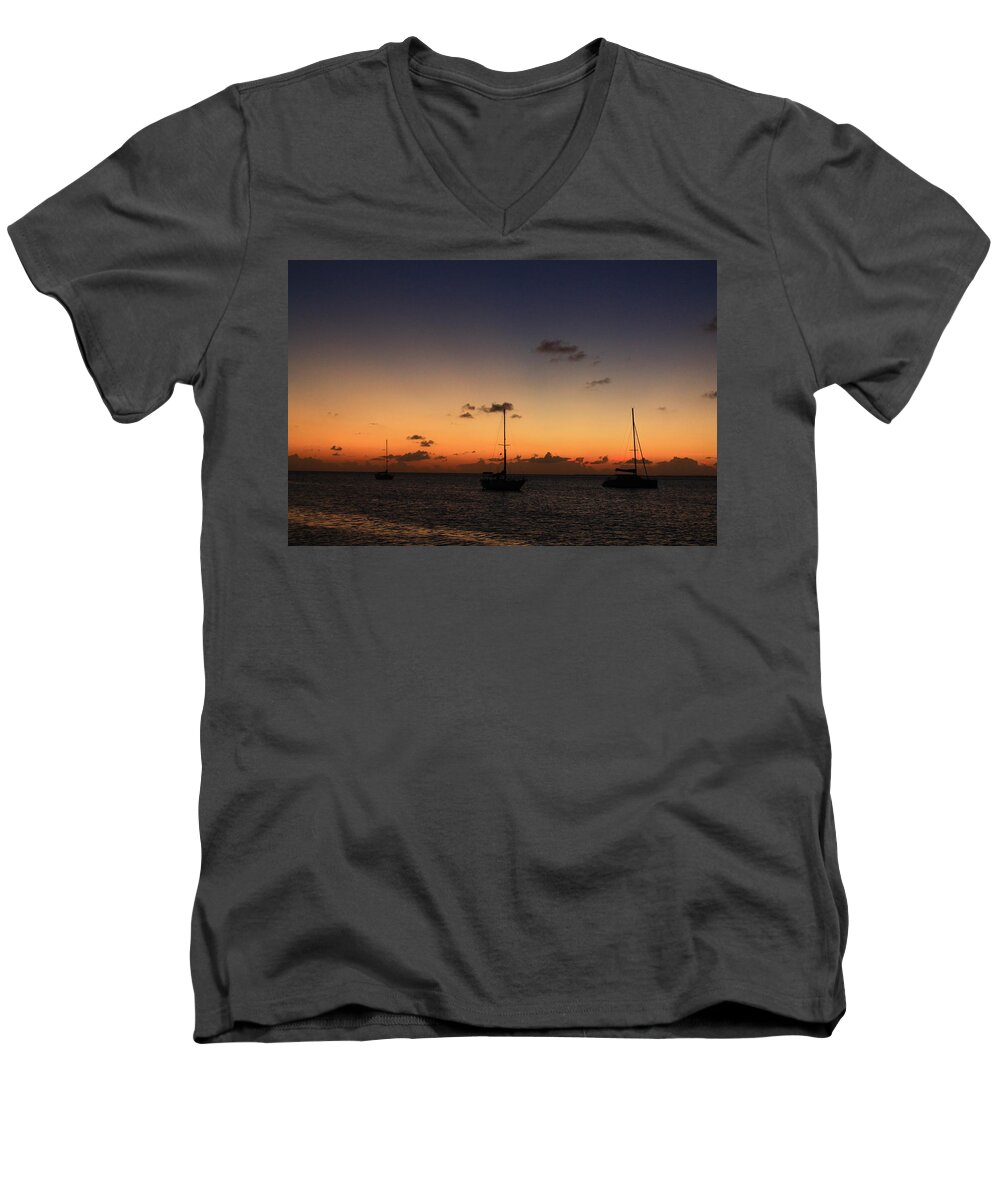 Sunset Men's V-Neck T-Shirt featuring the photograph Sunset #32 by Catie Canetti