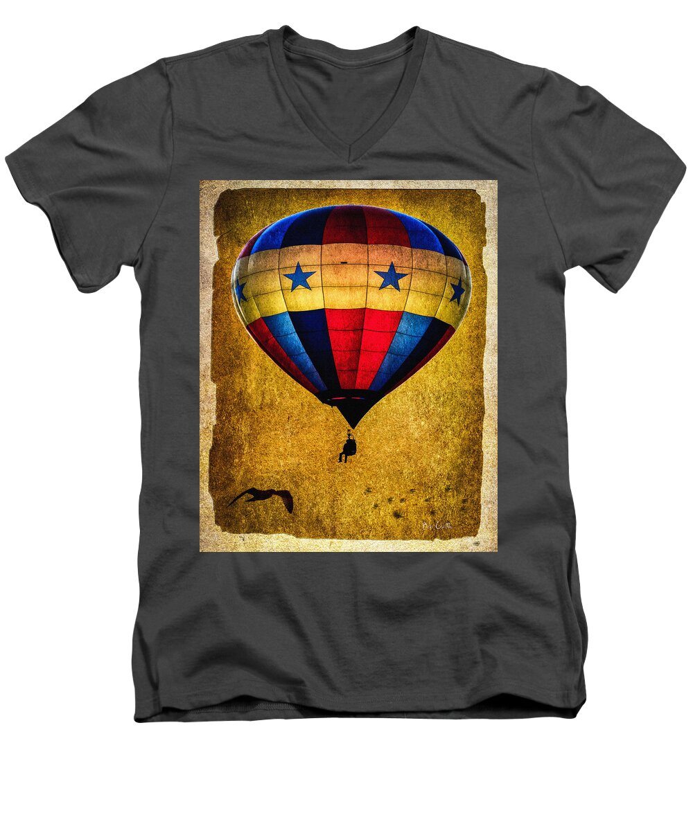  Vintage Men's V-Neck T-Shirt featuring the photograph A Man and his balloon by Bob Orsillo
